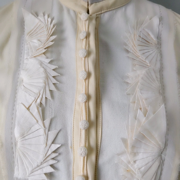 Vintage🎉 HP🎉 1990s CHLOE Ivory Origami Pleated Victorian Blazer 40 S - Picture 2 of 8